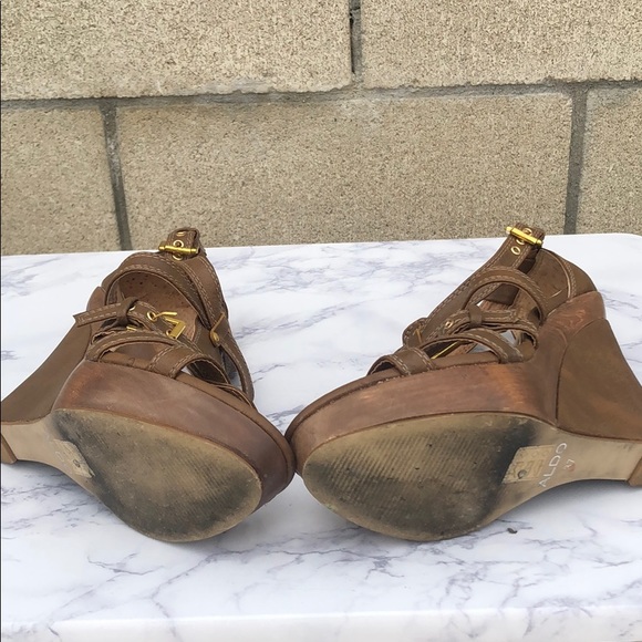 Brown leather Wedges - Picture 3 of 4